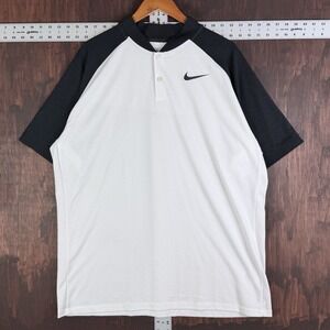 Nike Golf Zonal Cooling Polo Shirt Vented Blade Collar 833079 White Black 2XL